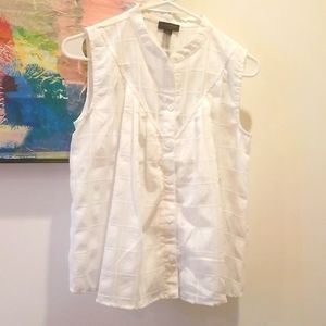 Current Air from Anthropologie button down sleeveless blouse
